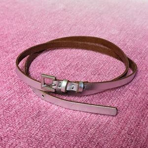 COS thin silver leather belt